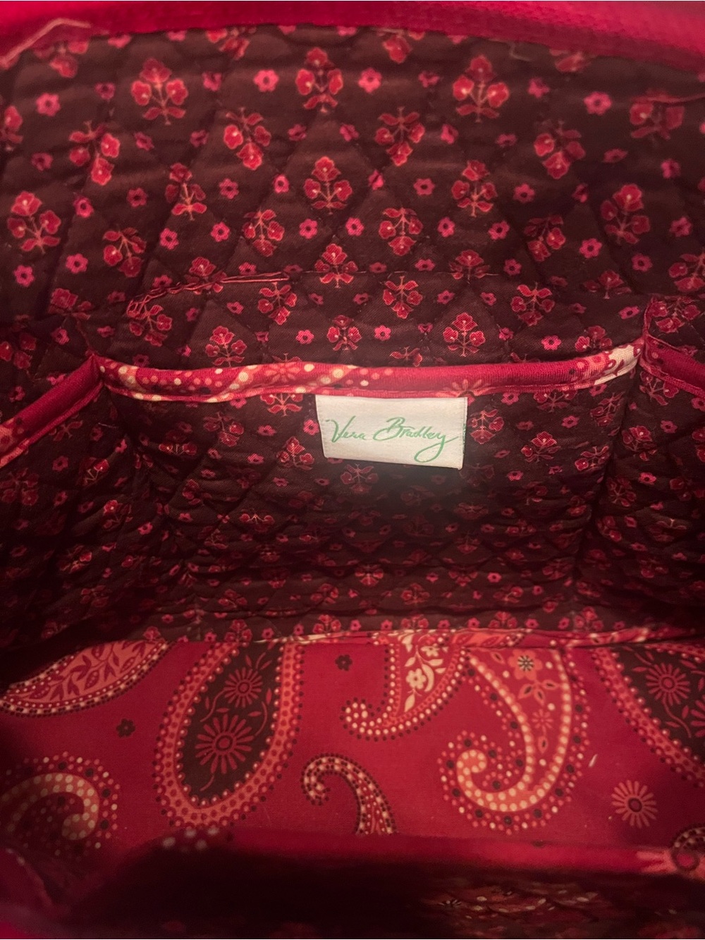 Vera Bradley Red Paisley Quilted Tote - Picture 2 of 2